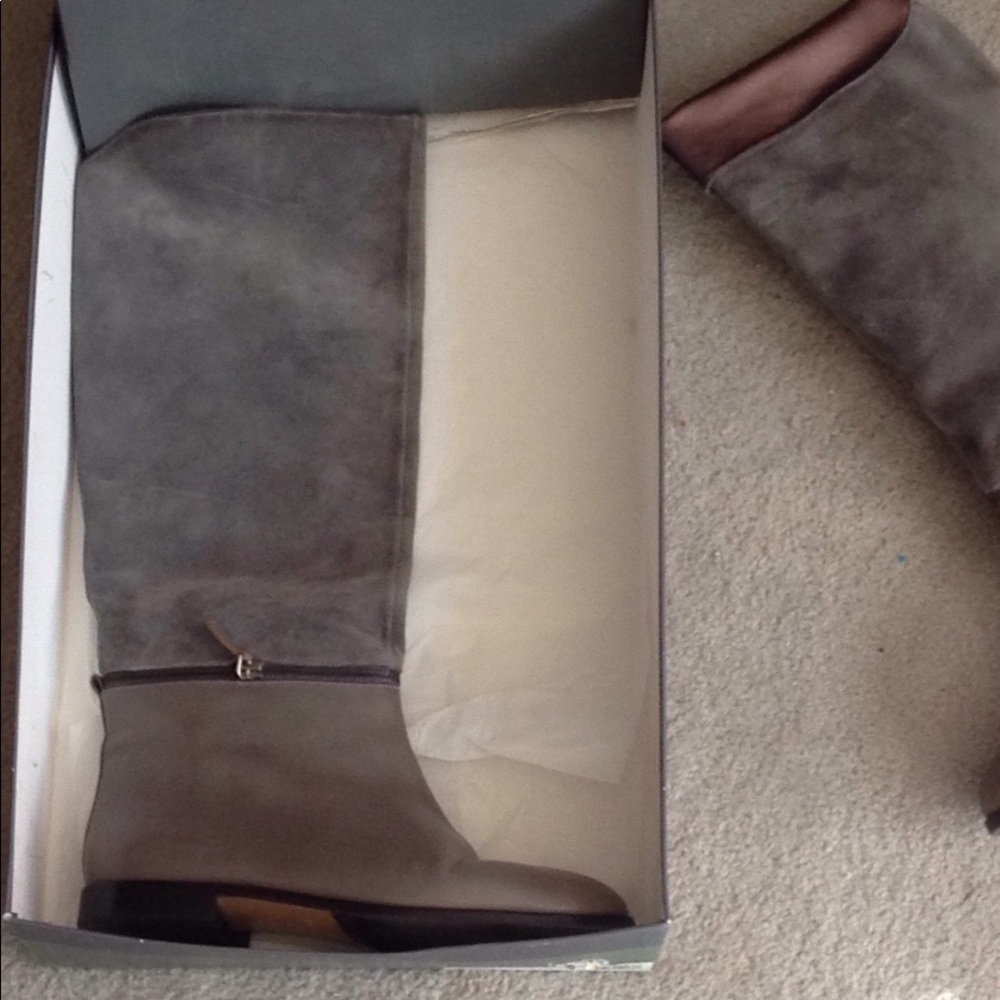 7 For All Mankind Grey Suede/Leather Boots